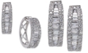 Macy's Diamond Baguette Hoop Earrings (1-1/4 ct. t.w.) in 14k White Gold